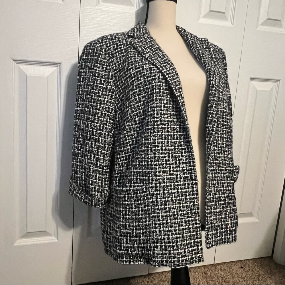 Jones New York Monochrome Tweed Blazer